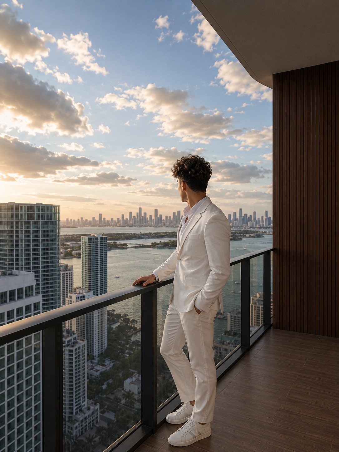 England, Founder — overlooking the Miami skyline