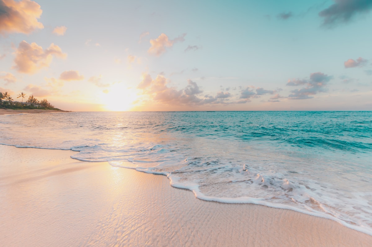 Golden sunset over a beach